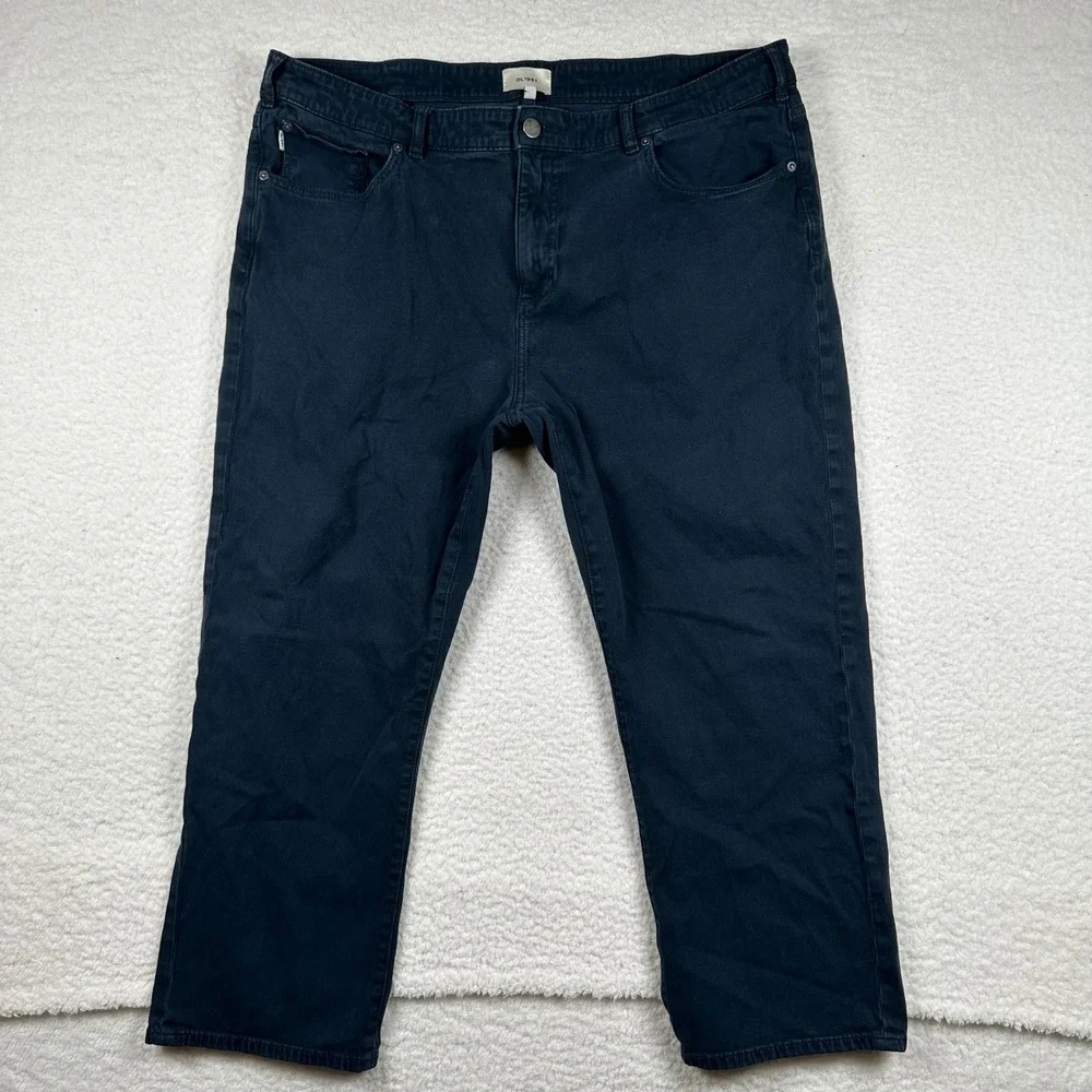 DL1961 Avery Relaxed Straight Jeans Mens Dark Wash Denim 42x28 Black Chinos